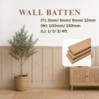 Batten Wall/ Shiplap/ Wainscoting MDF Board 3mm 6mm 9mm 12mm | 100mm 150mm | 1ft 2ft 3ft 4ft