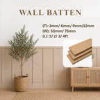 Batten Wall/ Shiplap/ Wainscoting MDF Board 3mm 6mm 9mm 12mm | 50mm 75mm | 1ft 2ft 3ft 4ft
